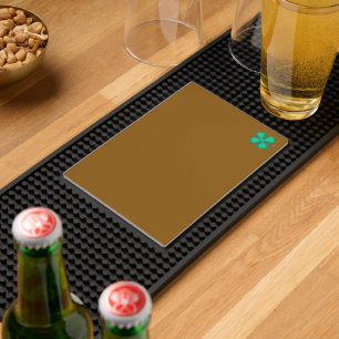 Lucky 4 Leaf Irish Clover brown bar mat