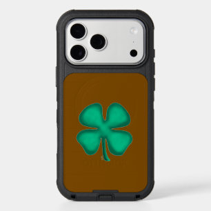 Lucky 4 Leaf Irish Clover brown iPhone 17 Max case