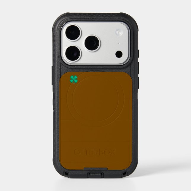 Lucky 4 Leaf Irish Clover brown iPhone 17 Pro case (Back)