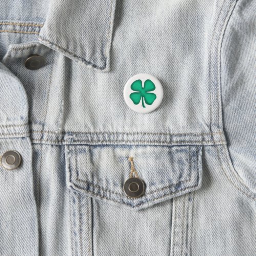 Lucky 4 Leaf Irish Clover button