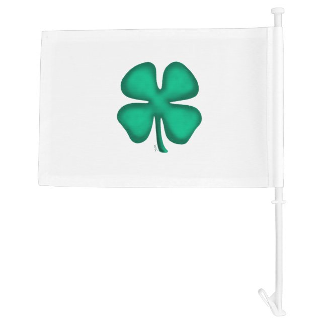 Lucky 4 Leaf Irish Clover car and boat flag (Back)