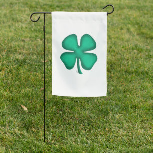 Lucky 4 Leaf Irish Clover garden flag