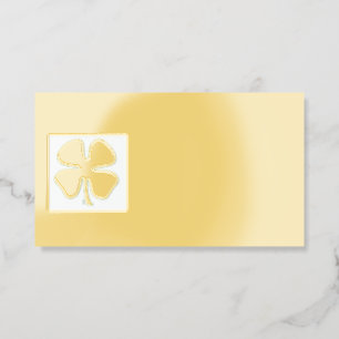 Lucky 4 Leaf Irish Clover gold foil business cards