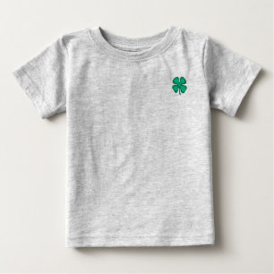 Lucky 4 Leaf Irish Clover gray baby T-shirt