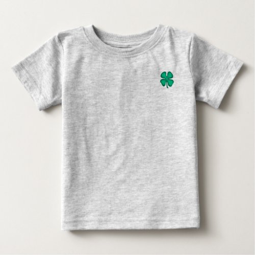 Lucky 4 Leaf Irish Clover gray baby T_shirt