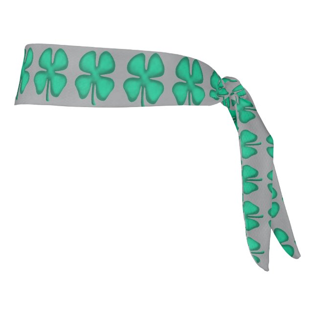 Lucky 4 Leaf Irish Clover gray headband plus (Rotate 90)
