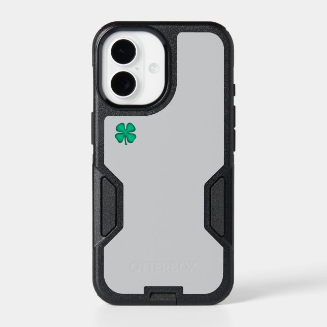 Lucky 4 Leaf Irish Clover gray iPhone 17 OB case (Back)