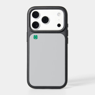 Lucky 4 Leaf Irish Clover gray iPhone 17 Pro case
