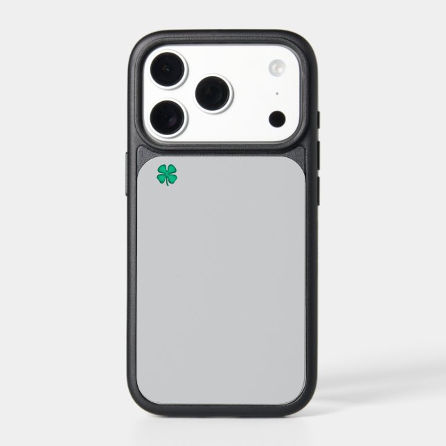 Lucky 4 Leaf Irish Clover gray iPhone 17 Pro case (Back)