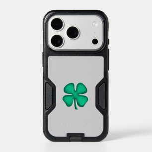 Lucky 4 Leaf Irish Clover gray iPhone 17 Pro case