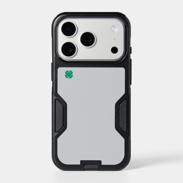 Lucky 4 Leaf Irish Clover gray iPhone 17 Pro case (Back)