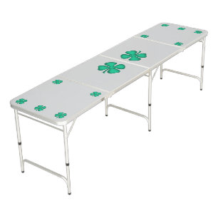 Lucky 4 Leaf Irish Clover gray ping pong table
