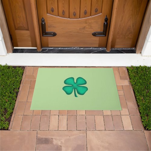 Lucky 4 Leaf Irish Clover green doormat