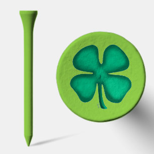 Lucky 4 Leaf Irish Clover green golf tee top