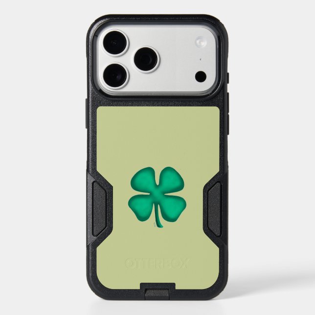 Lucky 4 Leaf Irish Clover green iPhone 17 Max case (Back)