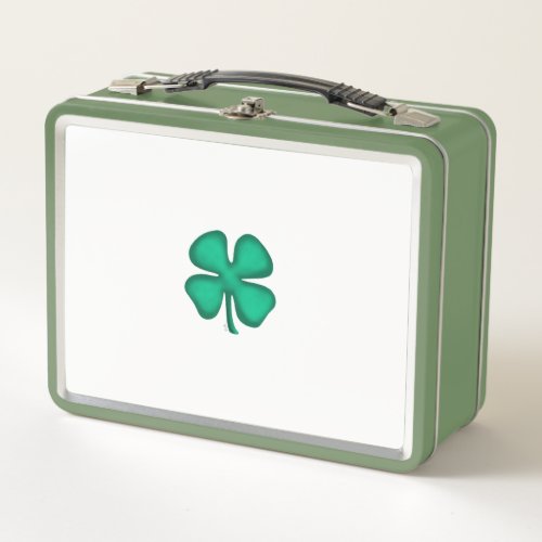  Lucky 4 Leaf Irish Clover green lunchbox