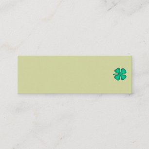 Lucky 4 Leaf Irish Clover green mini business card
