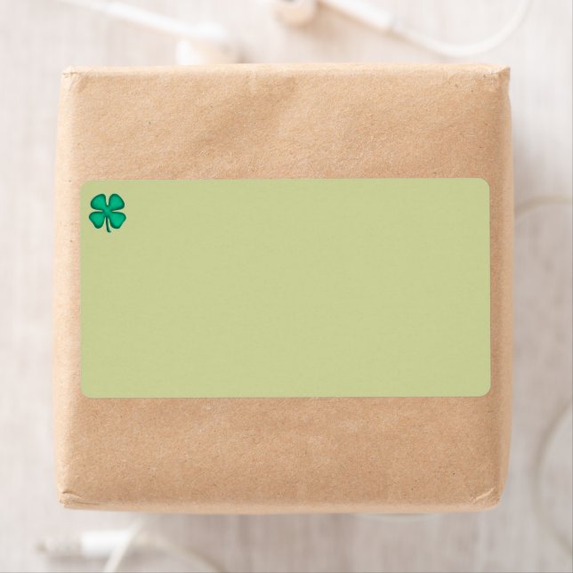 Lucky 4 Leaf Irish Clover green shipping labels (Insitu)
