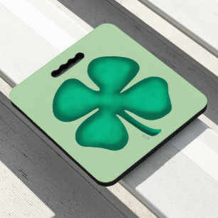 Lucky 4 Leaf Irish Clover green stadium cushion