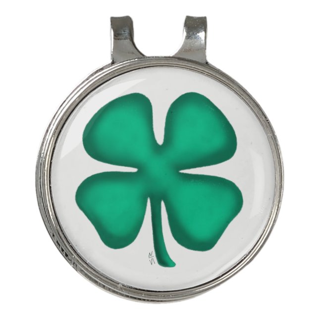Lucky 4 Leaf Irish Clover hat clip (Front)