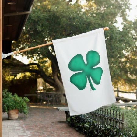 Lucky 4 Leaf Irish Clover House Flag