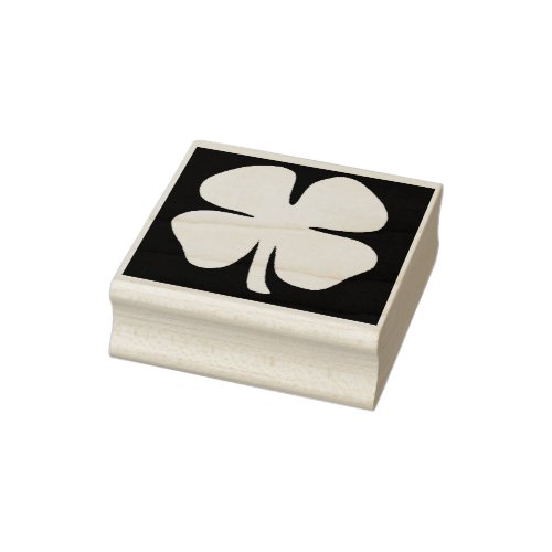 Lucky 4 Leaf Irish Clover inverted lg rubber stamp