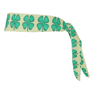 Lucky 4 Leaf Irish Clover lt green headband plus