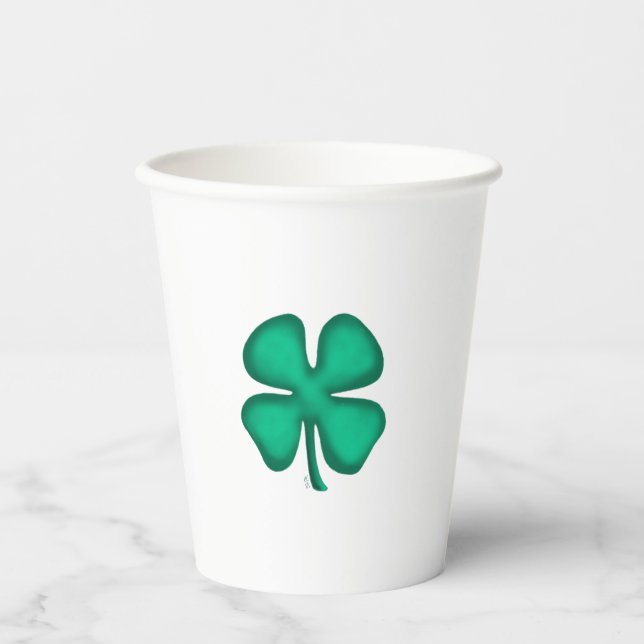 Lucky 4 Leaf Irish Clover paper cups (Front)