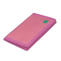 Lucky 4 Leaf Irish Clover pink wallet corner