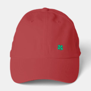 Lucky 4 Leaf Irish Clover red performance cap