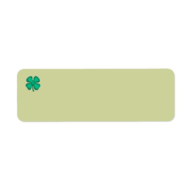 Lucky 4 Leaf Irish Clover return address labels g (Front)
