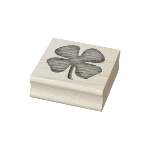 Lucky 4 Leaf Irish Clover rubber stamp no handle