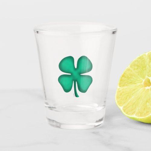 Lucky 4 Leaf Irish Clover shot glass