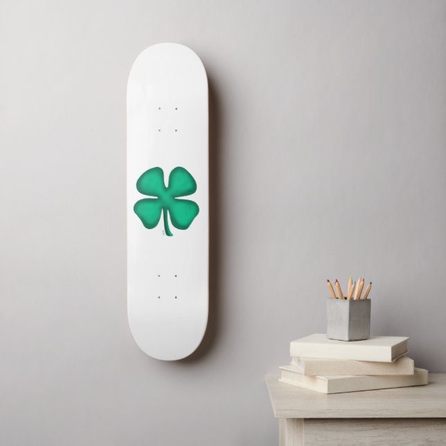 Lucky 4 Leaf Irish Clover skateboard (Wall Art)