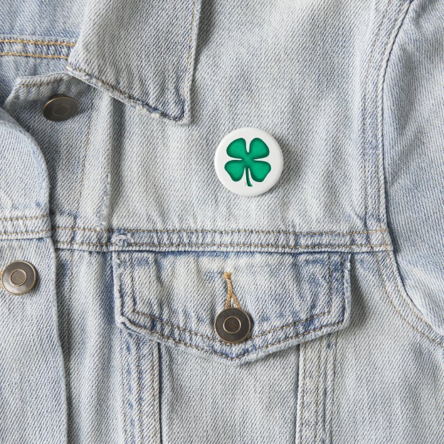 Lucky 4 Leaf Irish Clover small button (In Situ)