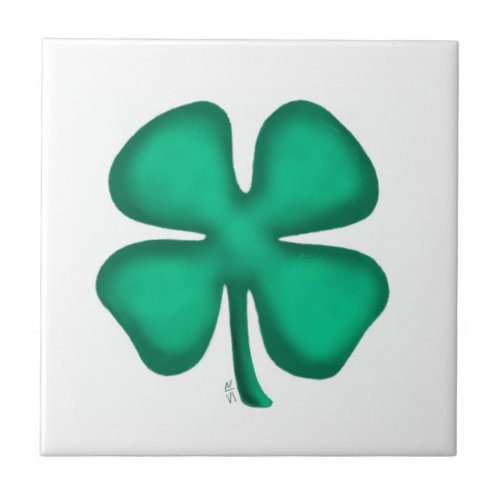 Lucky 4 Leaf Irish Clover small tile