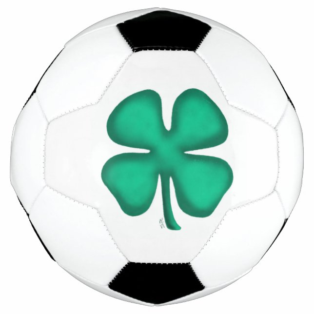 Lucky 4 Leaf Irish Clover soccer ball (Front)