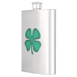 Lucky 4 Leaf Irish Clover stainless steel flask