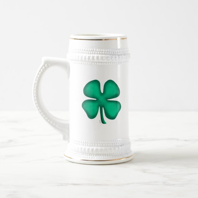 Lucky 4 Leaf Irish Clover stein (Left)
