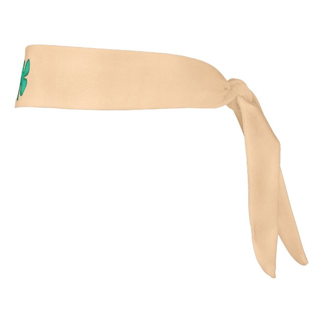 Lucky 4 Leaf Irish Clover tan headband (Rotate 90)