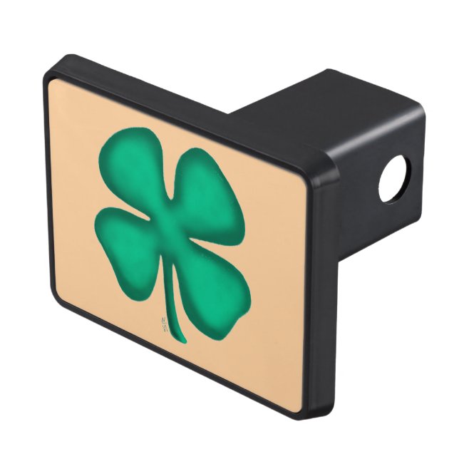 Lucky 4 Leaf Irish Clover tan hitch cover receiver (Top Right)