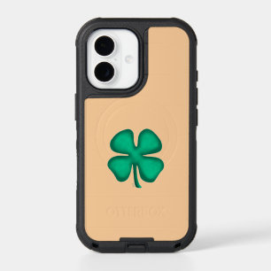 Lucky 4 Leaf Irish Clover tan iPhone 17 OB case