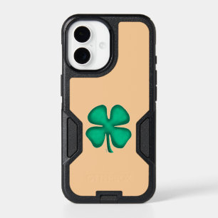 Lucky 4 Leaf Irish Clover tan iPhone 17 OB case