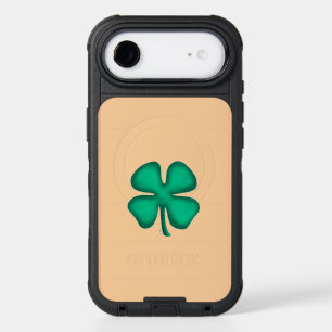 Lucky 4 Leaf Irish Clover tan iPhone 17 OB case