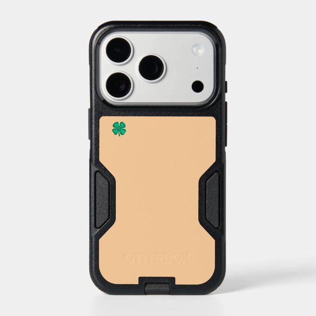 Lucky 4 Leaf Irish Clover tan iPhone 17 Pro case (Back)