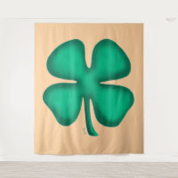 Lucky 4 Leaf Irish Clover tan tapestry
