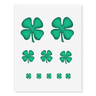 Lucky 4 Leaf Irish Clover temporary tattoo 10