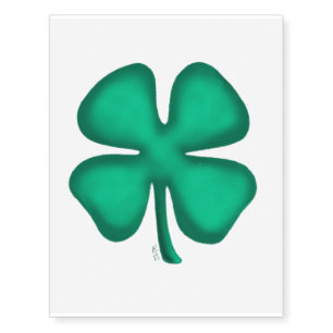 Lucky 4 Leaf Irish Clover temporary tattoo large