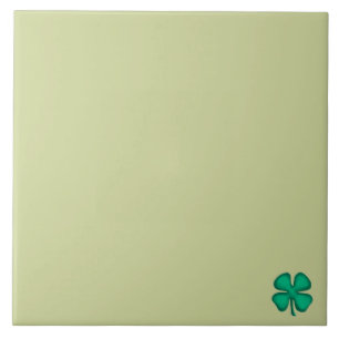 Lucky 4 Leaf Irish Clover tiny lt green large tile