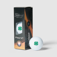 Lucky 4 Leaf Irish Clover Titleist Pro golf balls